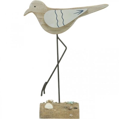 Produkt Dekoracja morska, mewa dekoracyjna z drewna, shabby chic, niebiesko-biała W32cm