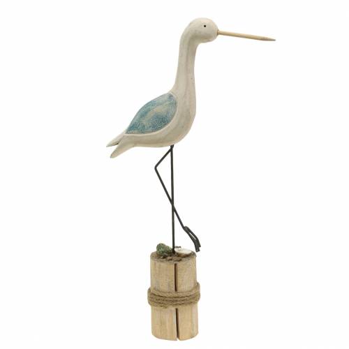 Floristik24 Wader Wood White Blue 21,5x5,5cm H37cm