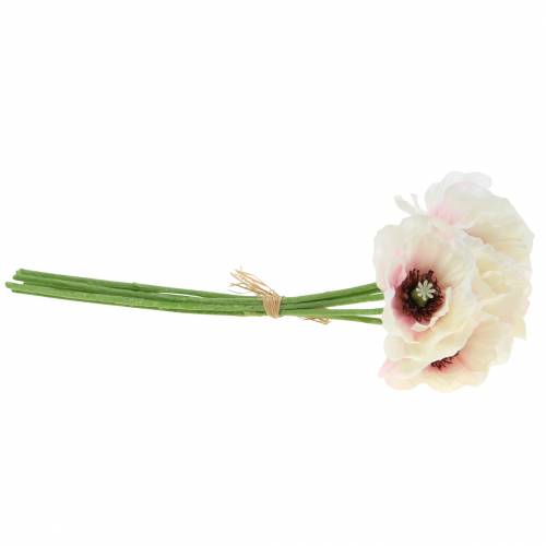 Floristik24 Mak biały, różowy 29cm 6szt
