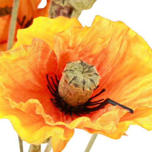 Produkt Bukiet kwiatów sztucznych Mak dekoracja pomarańczowy 78cm 6szt