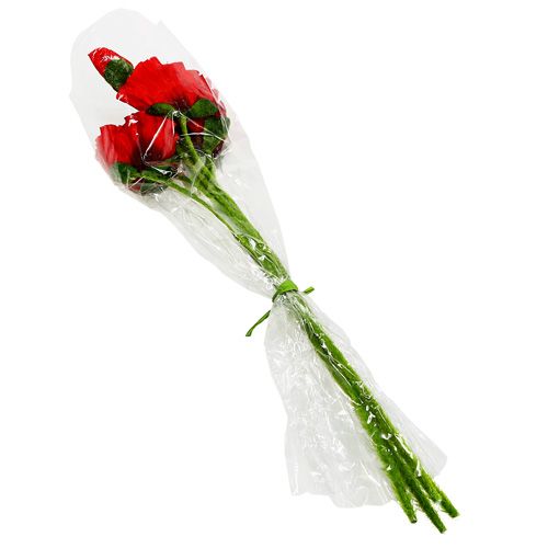 Floristik24 Maki czerwone Ø7cm L48cm 4szt.