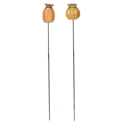 Produkt Palik ogrodowy w kształcie strąka z nasionami maku - dekoracyjny element do dekoracji ogrodu i projektów DIY - 41 cm, 4 sztuki