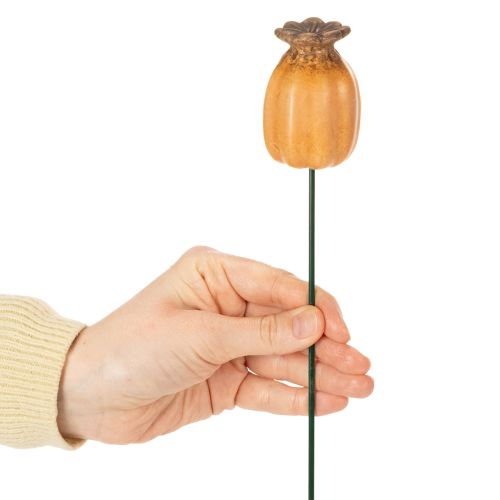 Produkt Palik ogrodowy w kształcie strąka z nasionami maku - dekoracyjny element do dekoracji ogrodu i projektów DIY - 41 cm, 4 sztuki