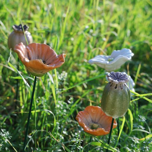 Produkt Dekoracyjny palik w kształcie strąka makowego do ogrodu sezonowego lub jako ozdoba balkonu, 41 cm, 4 sztuki