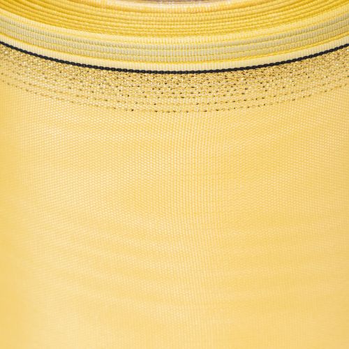Produkt Wstążka do wieńca Moiré, żółta ze złotym wykończeniem, 125 mm x 25 m - Wysokiej jakości wstążka żałobna, wstążka dekoracyjna, wstążka kokardka