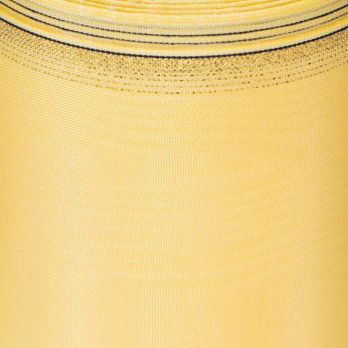 Produkt Wstążka do wieńca Moiré, żółta ze złotym wykończeniem, dekoracyjna wstążka kwiatowa, octan/poliester, 150 mm x 25 m