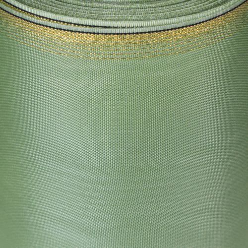 Produkt Wstążka do wieńca Moiré w kolorze szałwiowo-zielonym ze złotym brzegiem - 175 mm x 25 m - dekoracyjna wstążka do florystyki i na uroczystości