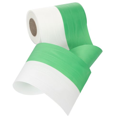 Produkt Wstążka do wieńca Moiré zielono-biała 150mm, wstążka dekoracyjna, wstążka kokardka, tafta jakości 25m