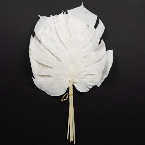 Liście Monstera bielone dekoracyjne na okno wys. 40cm 5 szt.