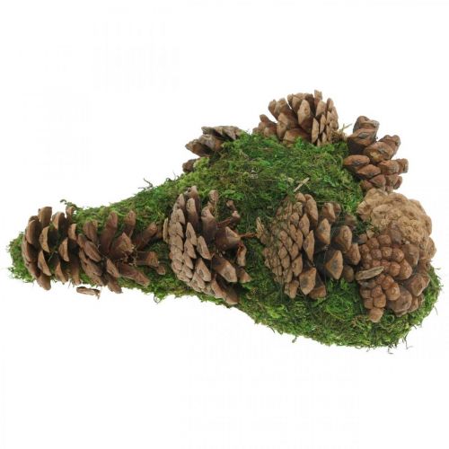 Floristik24 Dekoracja grobu serce z mchu z szyszkami do kompozycji pogrzebowych 20×13cm