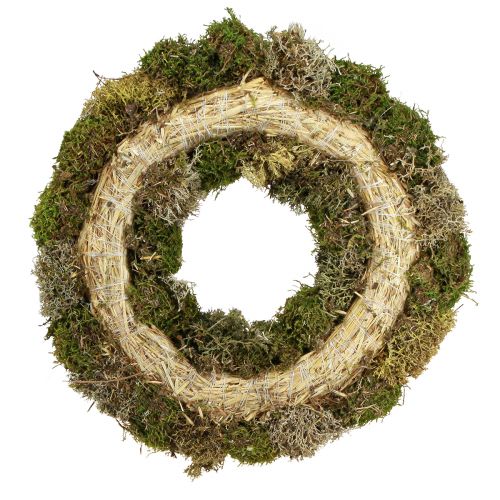 Produkt Wianek dekoracyjny z mchu jeżowego i mchu szmacianego naturalnego Ø42cm