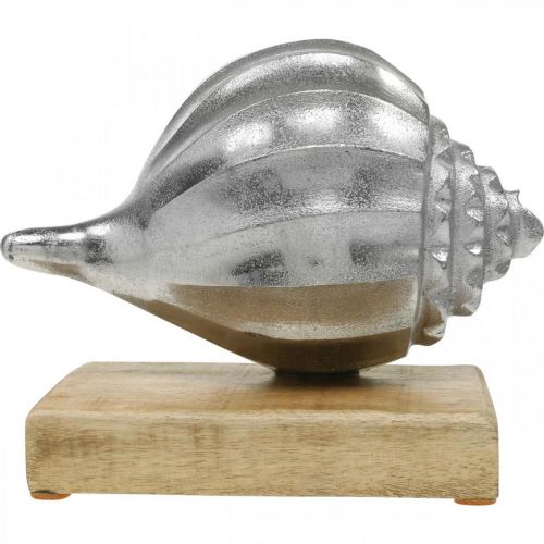 Produkt Muszla wykonana z metalu, dekoracja morska do umieszczenia srebra, kolory naturalne W15cm S18,5cm