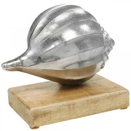 Produkt Muszla wykonana z metalu, dekoracja morska do umieszczenia srebra, kolory naturalne W15cm S18,5cm