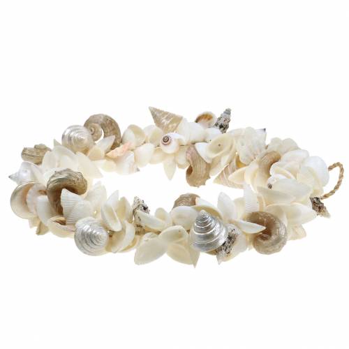 Floristik24 Wianek z muszelek Nature White Ø40cm