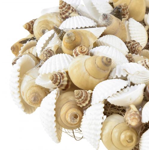 Produkt Wianek z muszli morska dekoracja wisząca kokos naturalny biały Ø25cm
