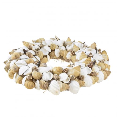 Produkt Wianek z muszli morska dekoracja wisząca kokos naturalny biały Ø25cm