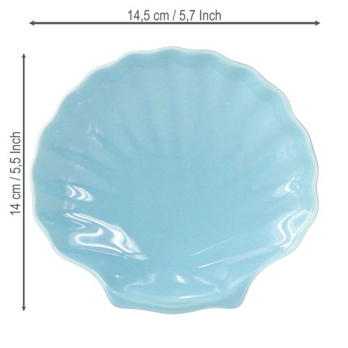 Produkt Talerz muszlowy miska morska ceramiczna niebiesko-biała 14cm 3szt