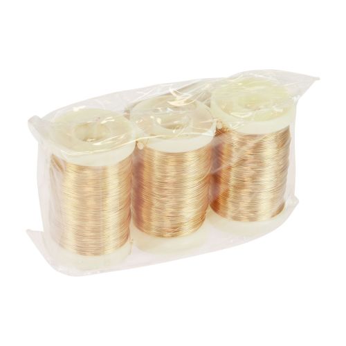 Produkt Drut florystyczny Drut mirtowy Drut dekoracyjny złoty 0,30mm 100g 3 sztuki