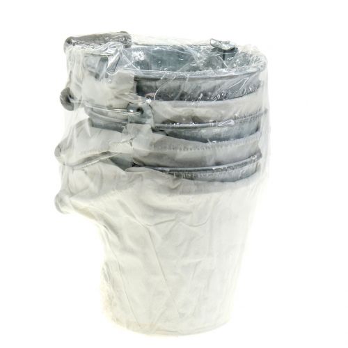 Floristik24 Wiadro cynkowe z wzorem wiklinowym szare, białe myte Ø10cm H9cm 6szt.