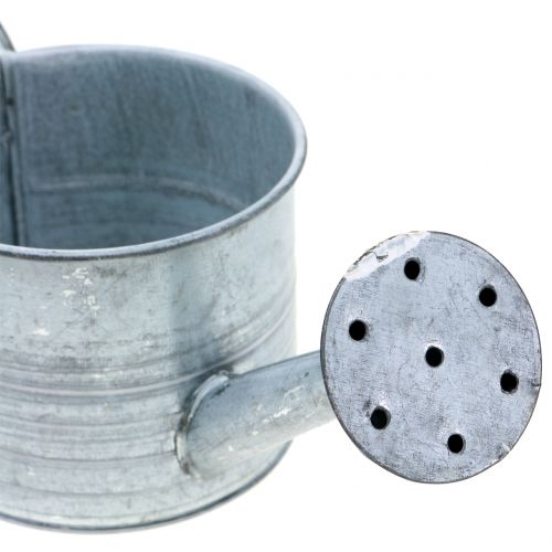 Floristik24 Planter Watering Can Galvanised Grey, White Washed H10cm