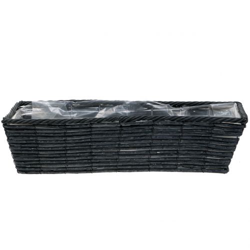 Floristik24 Planter box rattan wygląd antracyt 52cm x 16cm H13cm