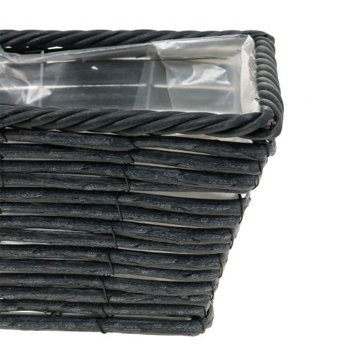 Floristik24 Planter box rattan wygląd antracyt 52cm x 16cm H13cm