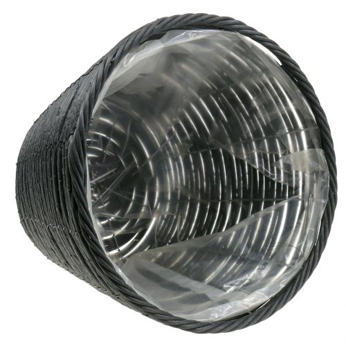 Floristik24 Doniczka rattan wygląd antracyt Ø30cm H24cm