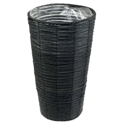 Floristik24 Doniczka rattan wygląd antracyt Ø30cm H50cm