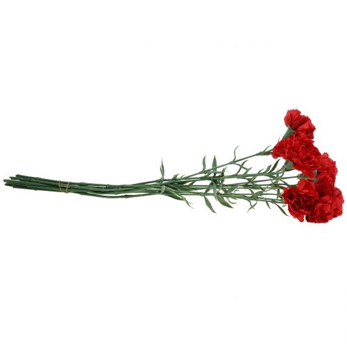 Floristik24 Goździki sztuczne czerwone 67cm 9szt.