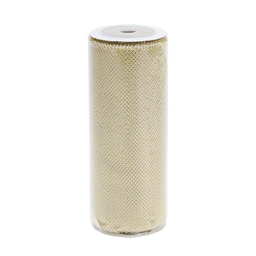 Floristik24 Siatka tkanina złota z brokatem 15cm 5m