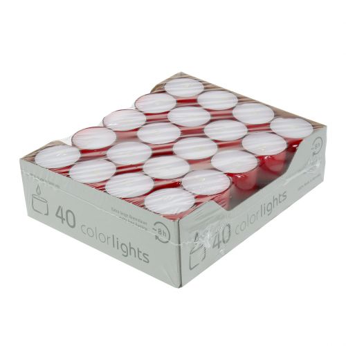 Floristik24 Colorlights Tea Lights Red 40szt