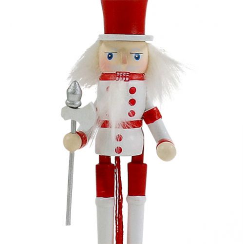Floristik24 Dziadek do orzechów figura czerwona, biała 12,5cm