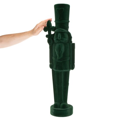 Figurka Dziadka do Orzechów, stojąca, dekoracja świąteczna, flokowana, 77 cm | Floristik24.pl