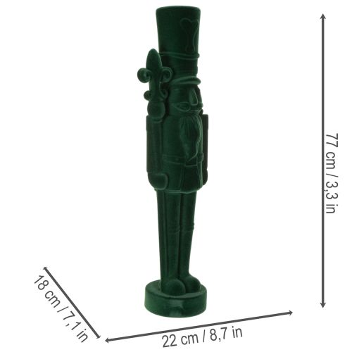 Figurka Dziadka do Orzechów, stojąca, dekoracja świąteczna, flokowana, 77 cm | Floristik24.pl