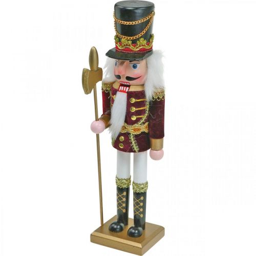 Floristik24 Figurka Dziadek do Orzechów Dekoracja świąteczna drewno czerwony 8,5 × 7 cm H30cm