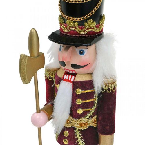 Floristik24 Figurka Dziadek do Orzechów Dekoracja świąteczna drewno czerwony 8,5 × 7 cm H30cm