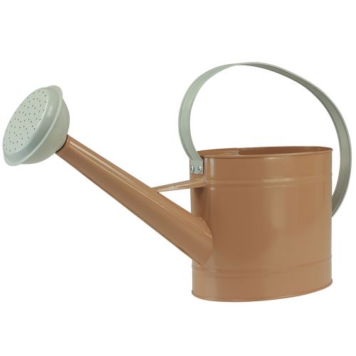 Produkt Dekoracyjna konewka w kolorze jasnobrązowym, metalowa doniczka o wymiarach 52,5×15×30cm