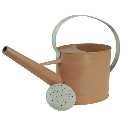 Produkt Dekoracyjna konewka w kolorze jasnobrązowym, metalowa doniczka o wymiarach 52,5×15×30cm