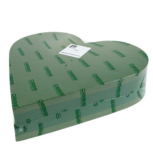 Produkt Materiał wtykany w kształcie serca z pianki kwiatowej zielony 31cm × 29cm 2 szt