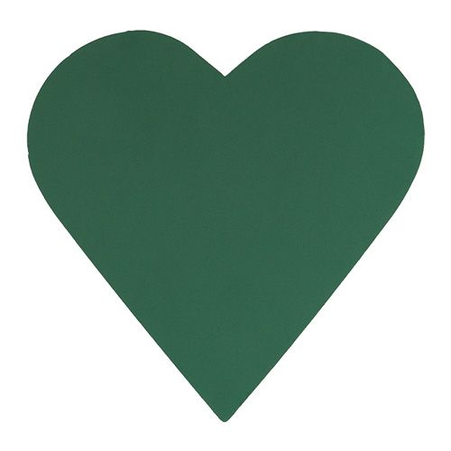 Materiał wtykany w kształcie serca z pianki kwiatowej zielony 46cm x 45cm 2szt