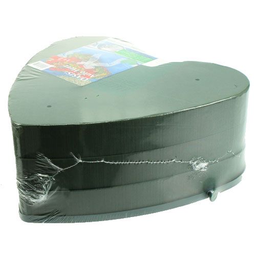 Floristik24 Serce samochodowe z pianki kwiatowej 42cm x 42cm x 8cm 3szt