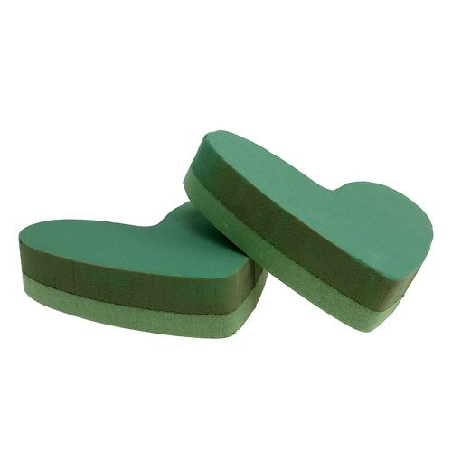 Floristik24 Materiał wtykany serce pianka kwiatowa zielone 24cm x 25cm 2 szt