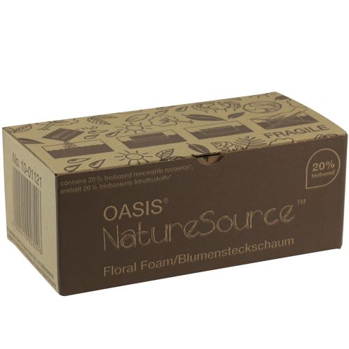 Floristik24 Oasis NatureSource Maxlife Pianka kwiatowa Cegła Brązowa 23×11×7,5cm 1 szt.