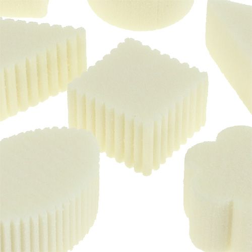 Floristik24 Kanapki z pianki kwiatowej białe 4cm-7cm 45szt
