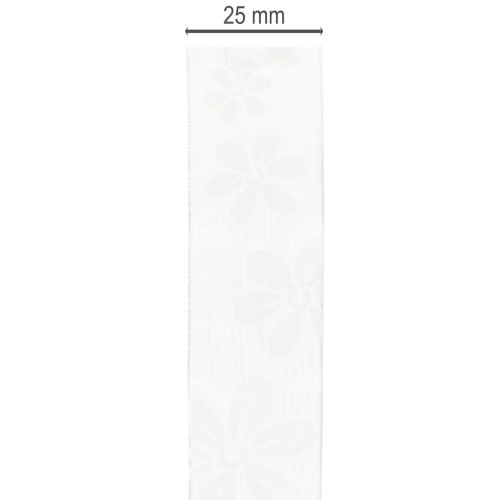 Produkt Wstążka organza, kwiatowa, prezentowa, zielona, 25 mm, 18 m