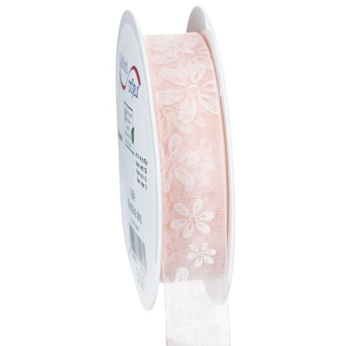 Floristik24 Wstążka organza, wstążka prezentowa kwiatowa, różowa, 25 mm, 18 m