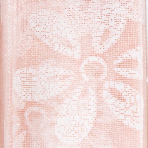 Produkt Wstążka organza, wstążka prezentowa kwiatowa, różowa, 25 mm, 18 m
