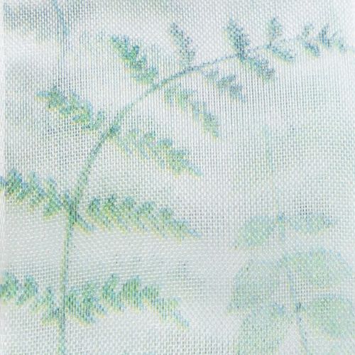 Produkt Wstążka organza, wstążka szyfonowa, gałązki liściaste, zielona, 40 mm, 15 m