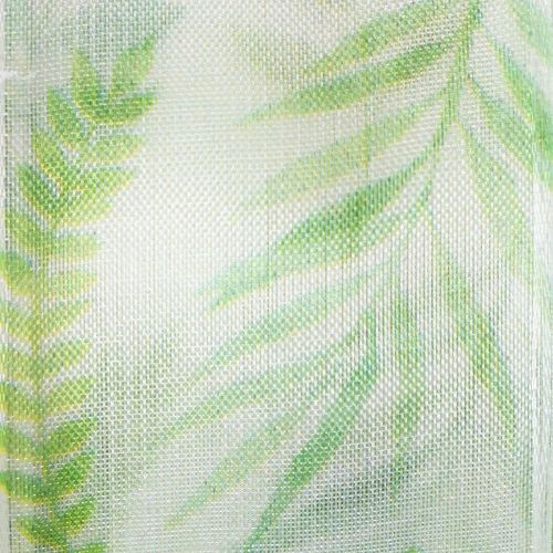 Produkt Wstążka organza, wstążka szyfonowa, zielona z wiciami liściowymi, szerokość 40 mm, długość 15 m