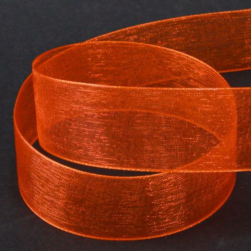 Produkt Wstążka z organzy wstążka prezentowa pomarańczowa krajka 25mm 50m